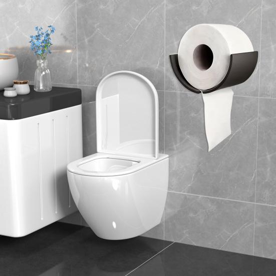 Wall Mounted Toilet Paper Dispenser 3D Printed Toilet Roll Holder No Drilling Paper Towel Holder for Bathroom Kitchen Rolls