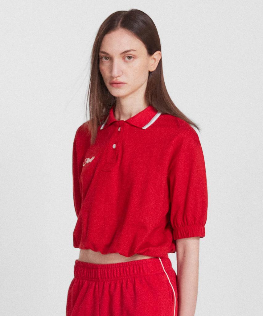 Minasu Pk Crop Banding T Shirt_Red