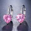 1 Pair Classic Fashion Heart-Shape High Quality Zirconia Hoop Earrings For Trend Women Lovely Birthday Jewelry Gift