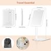 Wobsion Lighted Travel Makeup Mirror Rechargeable Portable Folding Tabletop Mirror with Lights Lighting Compact Mirror with 58