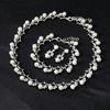 Alloy Diamond Necklace Earrings Bracelet Bride Three-Piece Set