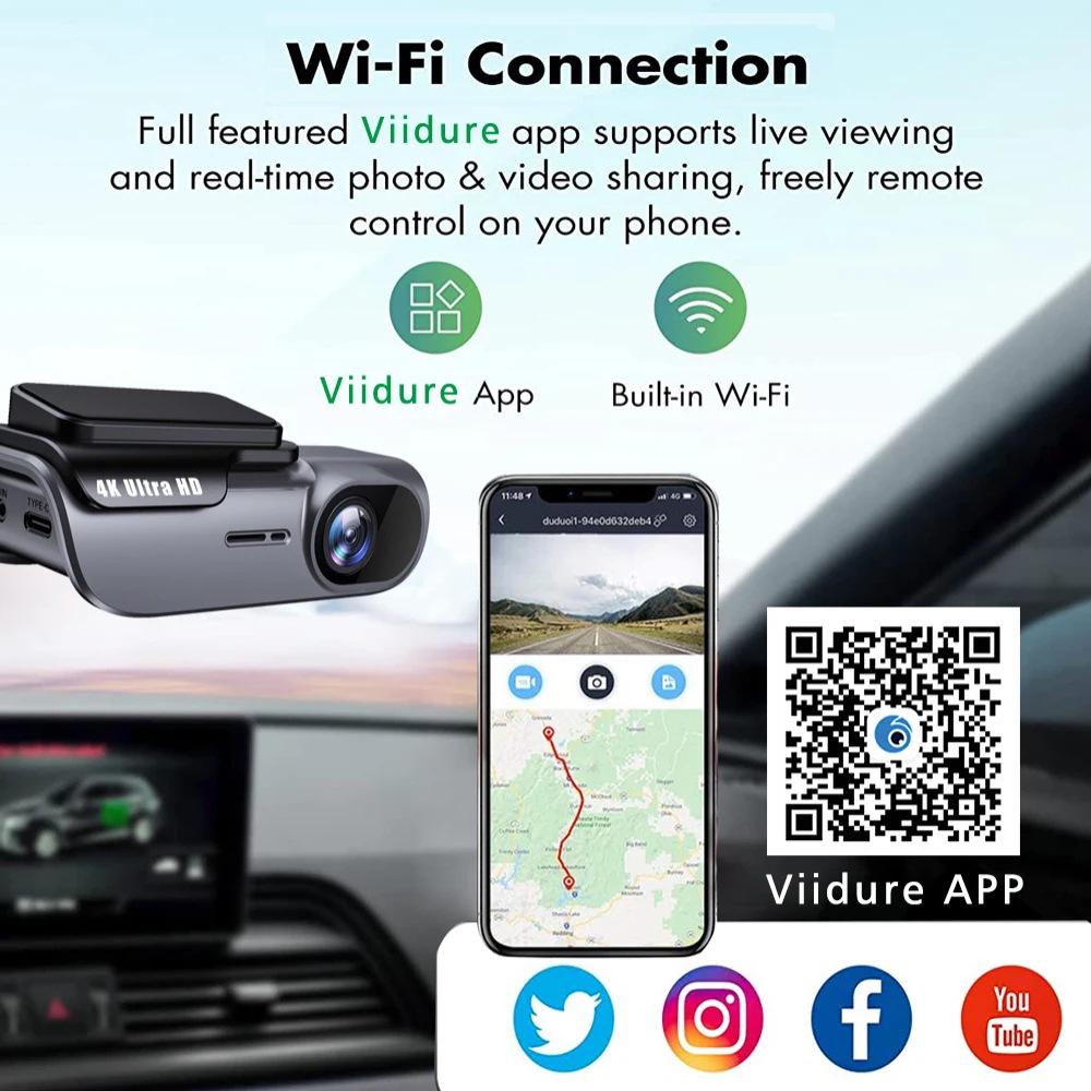 4K HD Wireless Single Lens Hidden Dashcam with WiFi