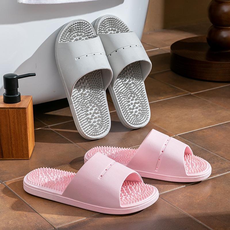 Large particle foot massage slippers men's indoor home wear-resistant non-slip bathroom bath cool slippers men's home mop