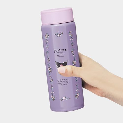 Skater Stainless Steel Mug Bottle 500ml Easy to Hold Octagonal Thermal/Cold Water Bottle Kuromi Flower Retro Sanrio STO5-A