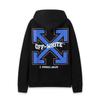 9095 Off-White 2025 Autumn and Winter New OW Blue Letter Arrow Pattern Men's and Women's Hooded Sweatshirt