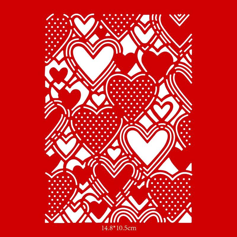 Heart Cover Pattern Background Metal Cutting Dies Dots Frame Stencils Die Cut for DIY Scrapbooking Embossing