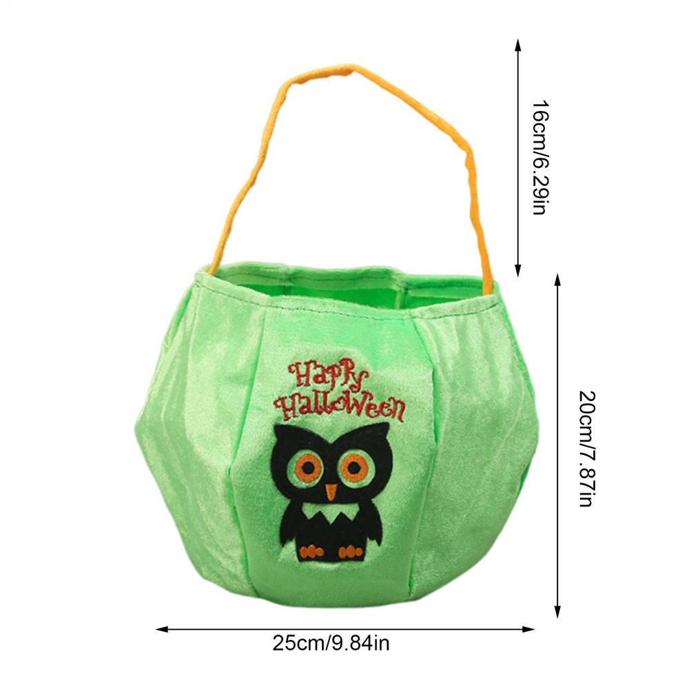 2025 Halloween Candy Bucket Handheld 3D Embroidered Trick-or-Treat Basket Non-Woven Halloween Festival Candy And Snack Bags