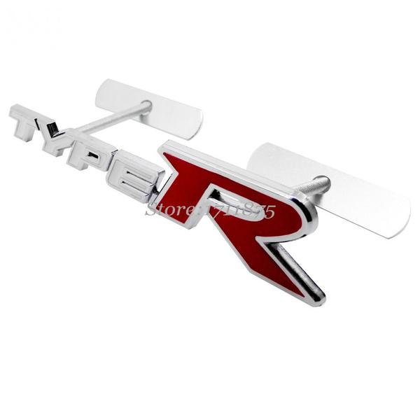 Metal Car Emblem Type R TYPER Logo Front Hood Grille Badge Stickers