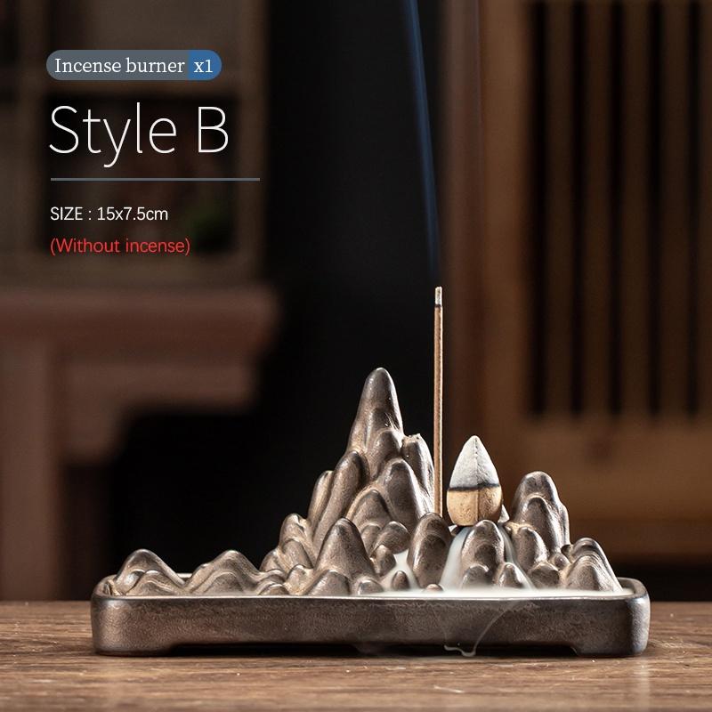 Qianlijiangshan Creative Ceramic Incense Burner Indoor Incense Burner Incense Stick Incense Holder Backflow Incense Burner Ornament