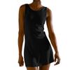 Women Sleeveless Casual Crew Neck Fitted Solid Tank Dress Soft Lightweight Simple Design Comfortable Mini Dress for Daily Wear