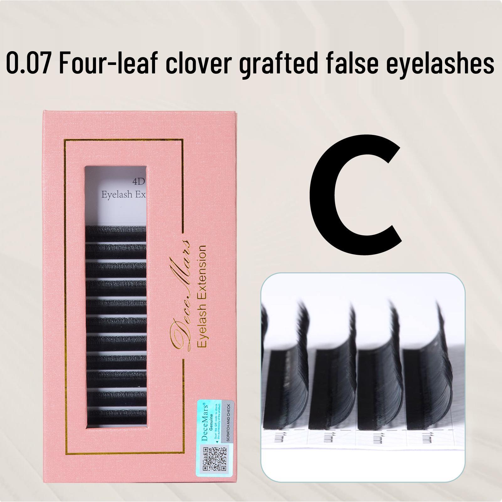 DeceMars 4D W-Shaped Four-Leaf Clover False Eyelashes - Soft, Natural, No Clump, Beautiful Grafting Lashes