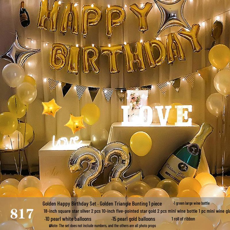 Romantic Birthday Balloon Set: High-End Decorations for Boyfriend or Girlfriend