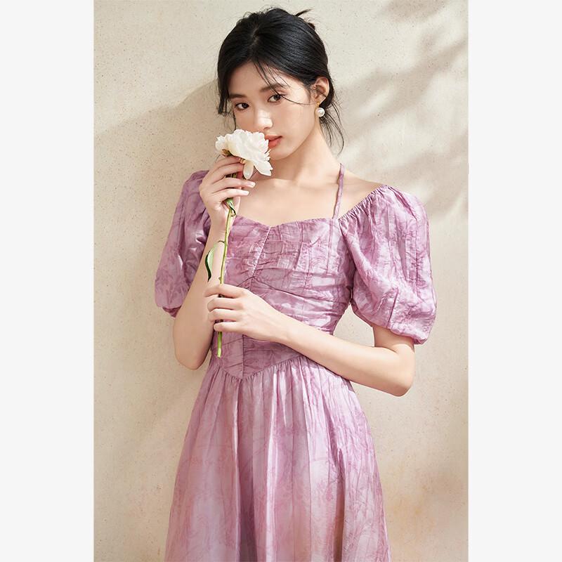 Xiyu French Romantic Pleated A-Line Maxi Dress