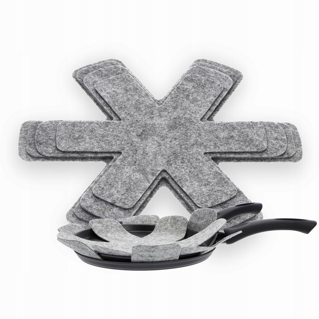 KADAX Przekładki Do Patelni Garnków Komplet 4 szt szare