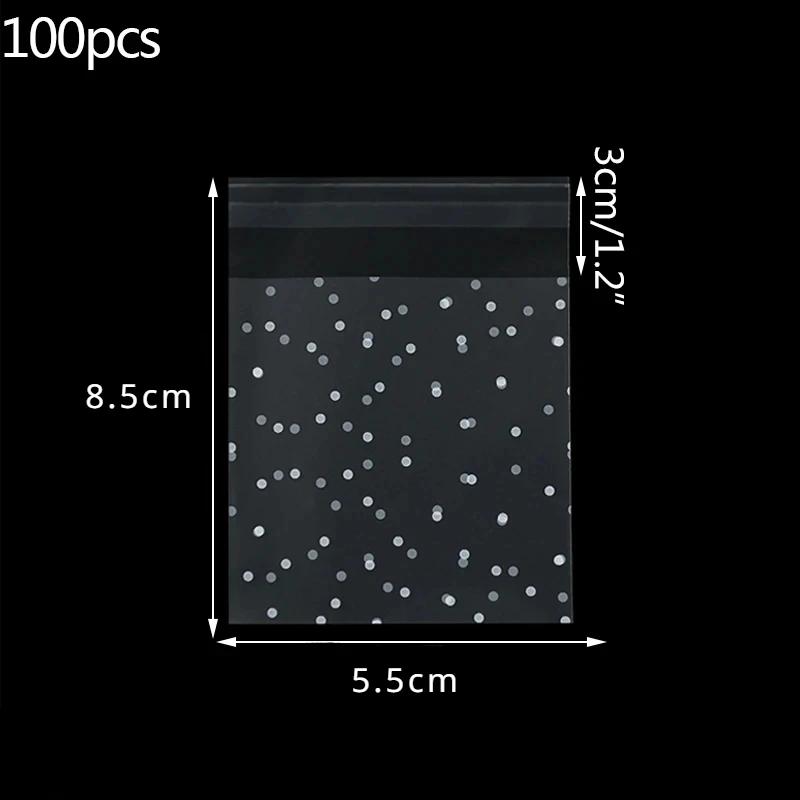 

Pouch Bag Gift Bags to Pack Products Christmas Party Packaging Frosted 100 Pieces Wholesale Polka Dot Event Festive Supplies 9x15cm&100pc