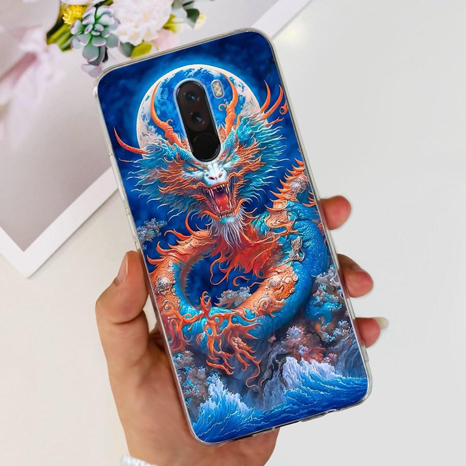 Para Xiaomi Pocophone F1 Funda Poco F1 Moda Flor Cubierta Silicona Suave Delgada Funda de Teléfono Para xiaomi Pocophone F1 Global F 1 Funda
