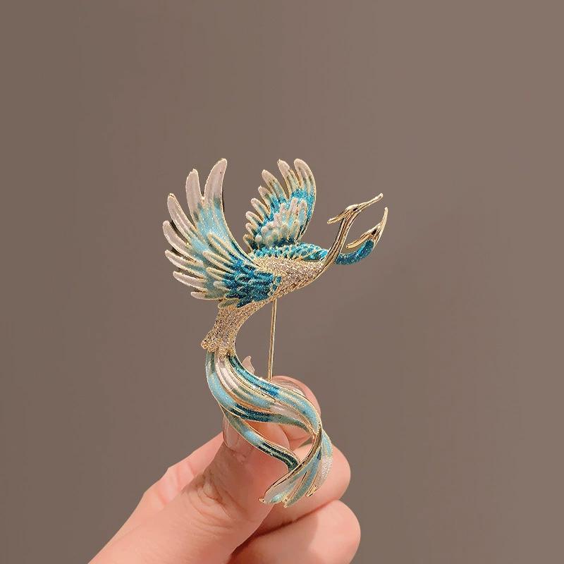 

1PC Bird Corsage For Women Brooch Pin Delicate Jewelry Accessries Multicolor Clothing Coat Flying Phoenix