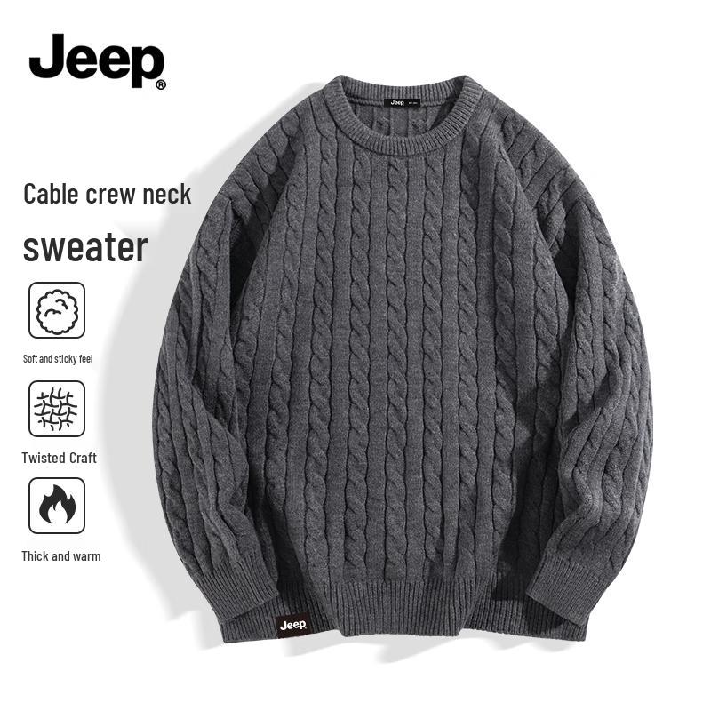 JEEP Men s Heavyweight Cable Knit Sweater XL