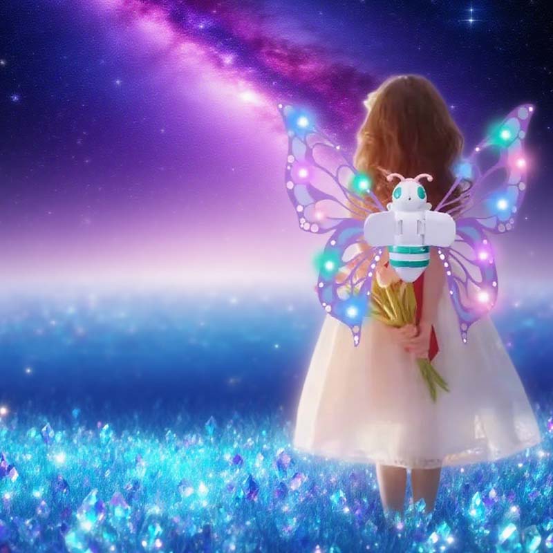 1/2PCS Electric Butterfly Wings Moving Elf Wing Light Fairy Wings for Kids Birthday Christmas Cosplay Dress Up Angel Girls Toy