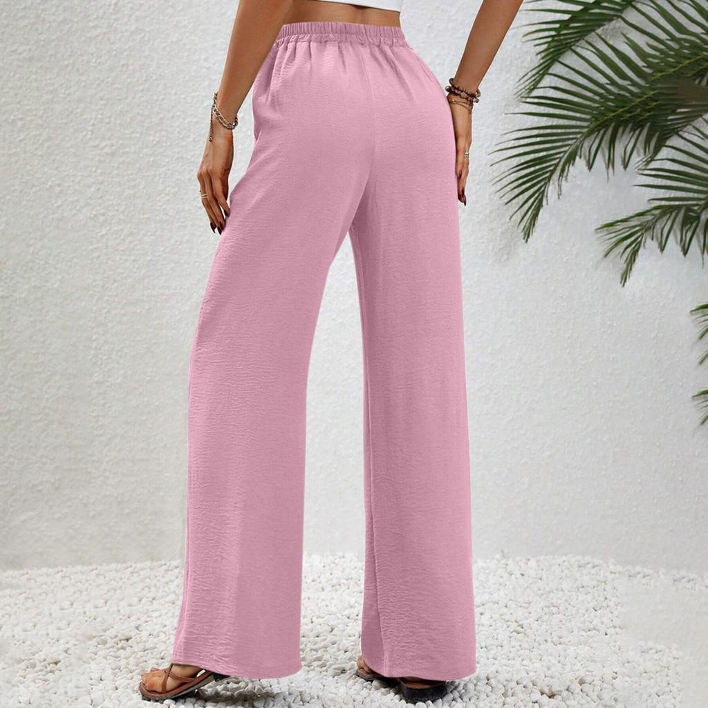 Women's Casual And Fashionable Versatile Color Floor Sweeping Wide Leg Casual Pants