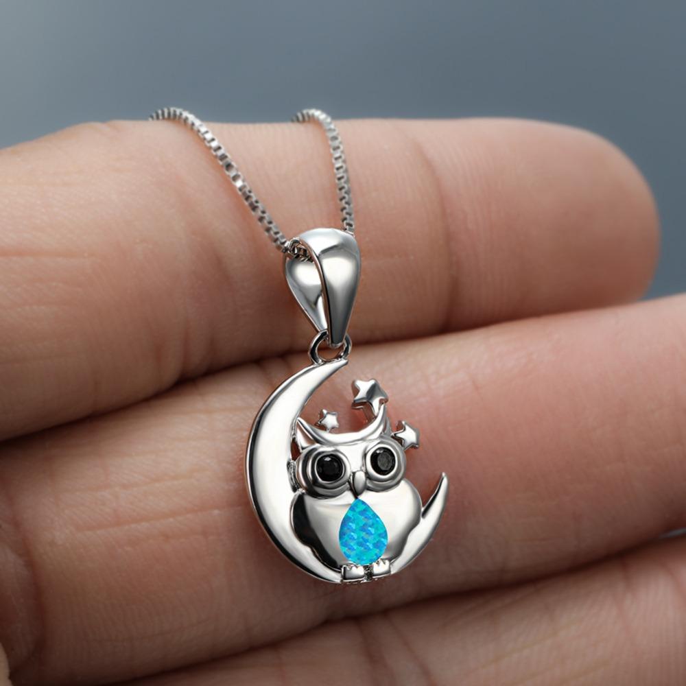 Moon Stars Owl Necklace European and American Fashion Personality Versatile Accessories