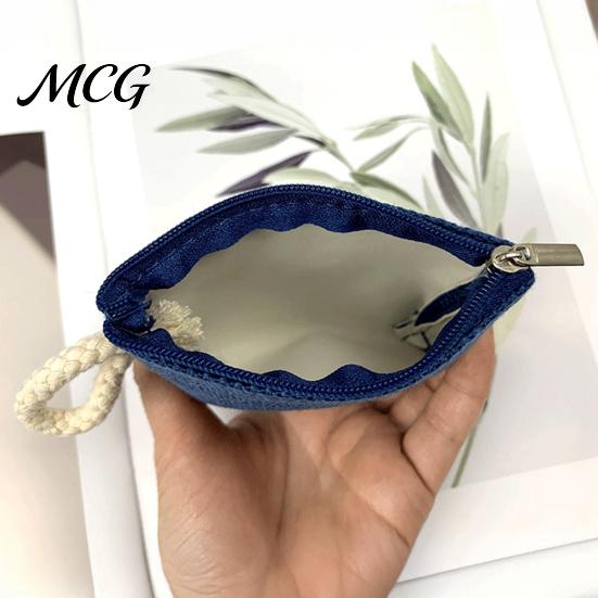 Hand Strap Coin Purse Women Purse, Fabric Mini Change Portable Small Japanese Casual Style Bag Zippered Pouch for Coins Cash Cards Lipstick