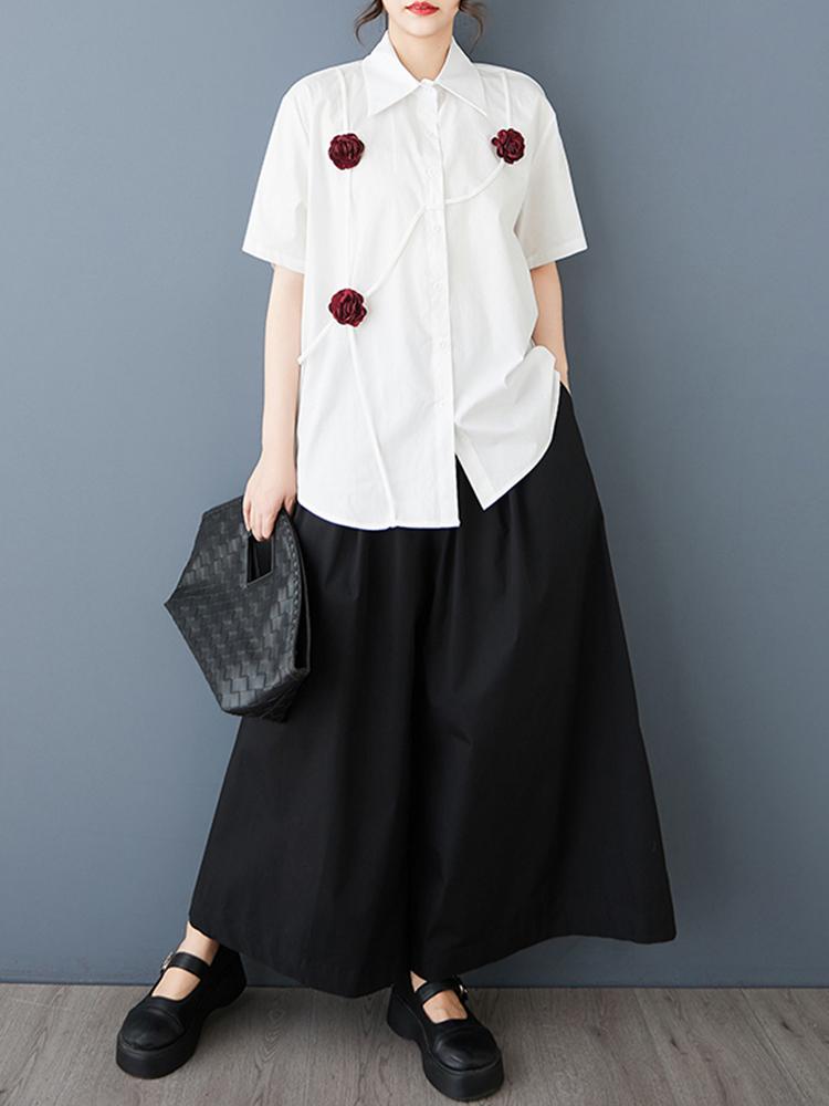 Xitao Loose Patchwork Flower Shirt HQQ2432