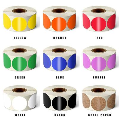500 Adhesive Round Marking & Journal Decoration Stickers/Roll - Colorful, Handwritten Labels