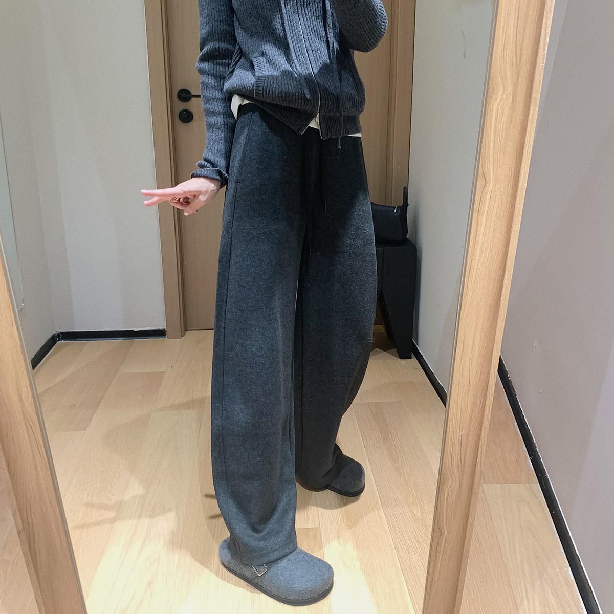 

DIY Acetic Acid Camel Hair Cocoon Pants: 550g Thickened Slimming Narrow & Wide-Legged Sweatpants. Large (L)