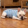 Breathable Dog Sterilization Suit Striped Soft Dog Anti-Licking Jumpsuit Adjustable High Elastic Dog Recovery Suit