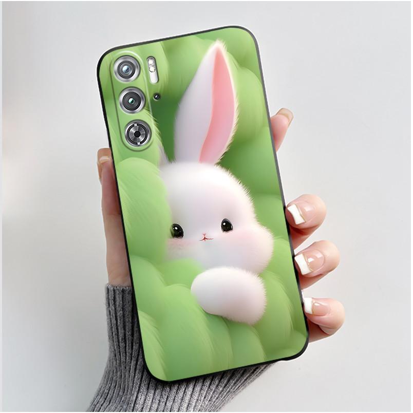 Phone Case For ZTE Nubia Red Magic Redmagic 9 9S Pro Plus 5G Case Cute Love Rabbit Protective Black matte TPU Soft Cover Casing