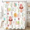 Cute Cartoon Snail Mushroom Print Shower Curtain Waterproof Home Decor Bathroom Decoration Size Customizable 180x245cm