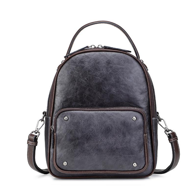 Johnature Saco do vintage couro genuíno feminino pequena mochila lazer natural mochilas de grande capacidade sacos de viagem