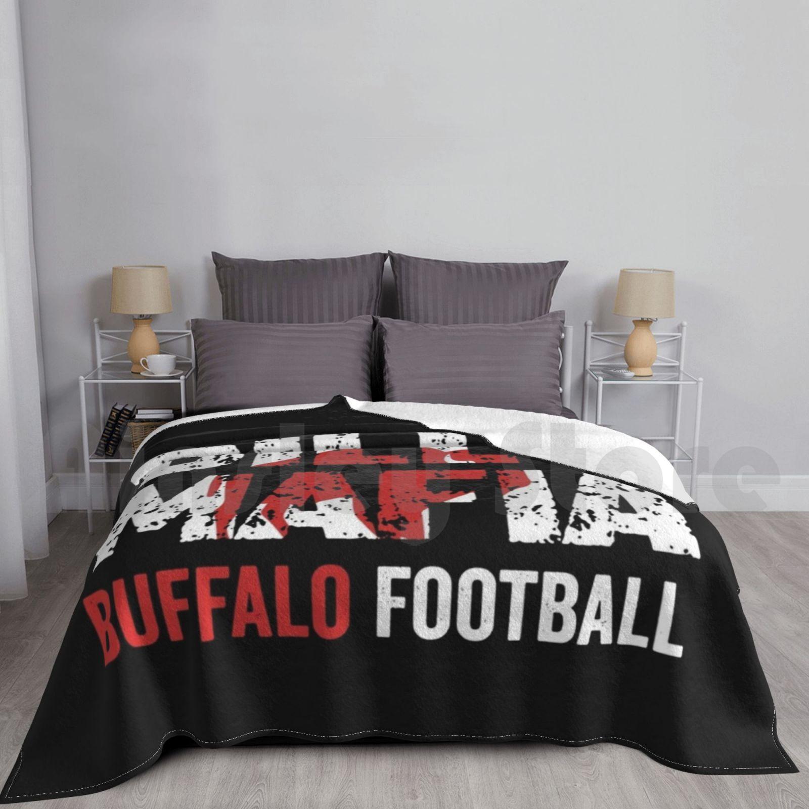 Bills-Mafia , Buffalo Football Vintage New York Fan Gift Blanket For Sofa Bed Travel Football Allegiance Size: 75*100cm, Weight: 230 GSM