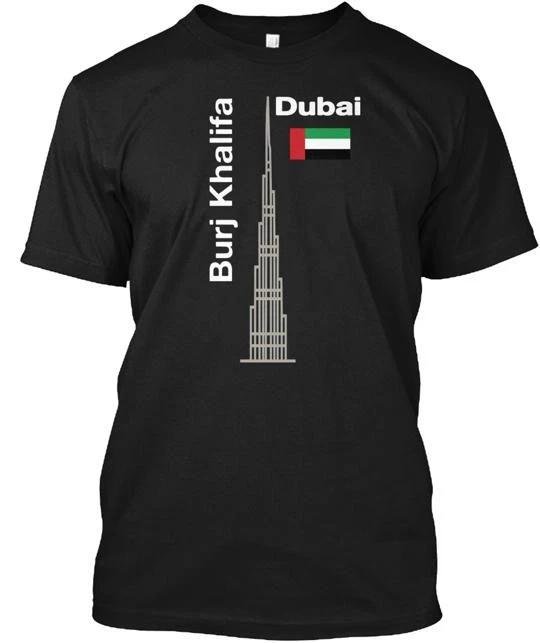 

Burj Khalifa Dubai Souvenir Tee 100% Cotton T-shirt Mens Tees Top Made in the USA T-Shirt Tee Top Unisex S