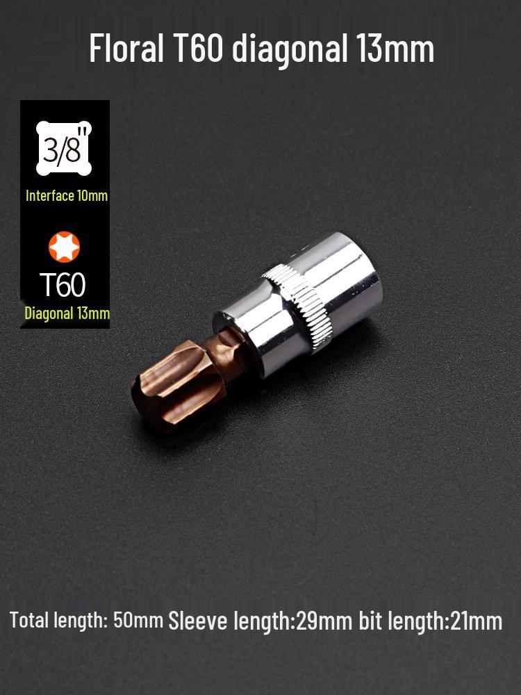 Flower Pattern Torx T30 T40 Slotted Phillips Screwdriver Bit Set with Press-Fit Heads