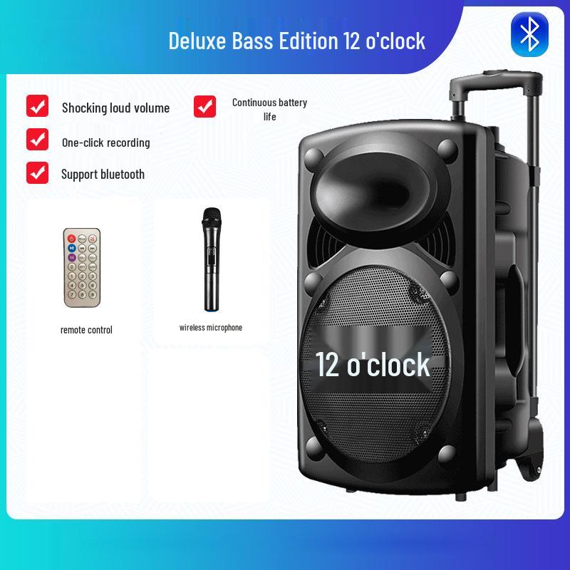 12" Portable Bluetooth Speaker with High-Power Battery for Outdoor Events & Dance Promotions