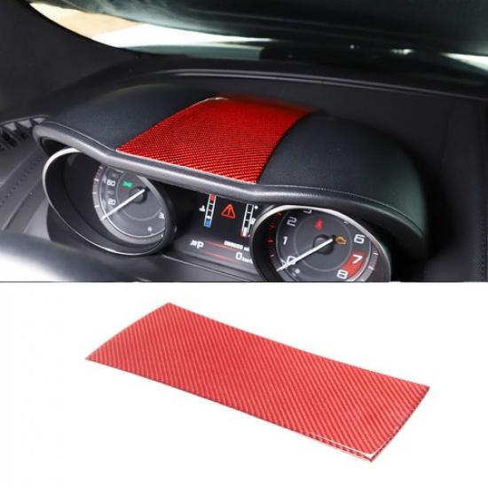 Red Carbon Fiber Driver Side Dashboard Trim Cover For Jaguar F-TYPE 2013-