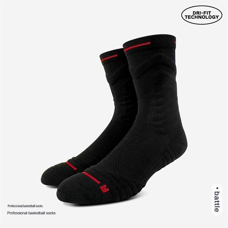 Men's Mid-Calf Basketball Socks - Thick, Sweat-Proof, Anti-Slip, Elite Sports Training Socks