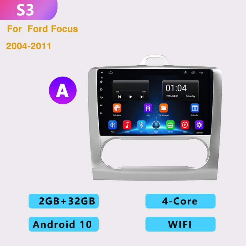 2din 9 Inch 8G+128G Android10 Car Radio Multimedia Carplay Auto GPS Navigation DSP For Ford Focus EXI MT 2 3 Mk2 2004 -2011