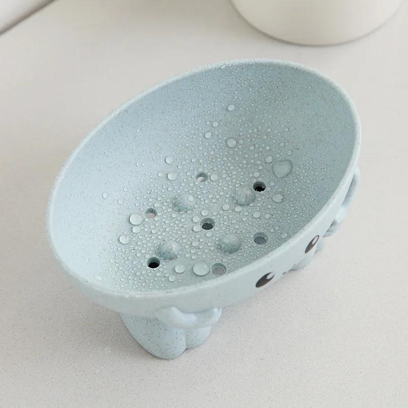 Eco-friendly 1Pcs Soap Box Good Slip-resistant Soap Dish Washroom Supplies Soap Holder Cartoon Style Shape Durable Durable