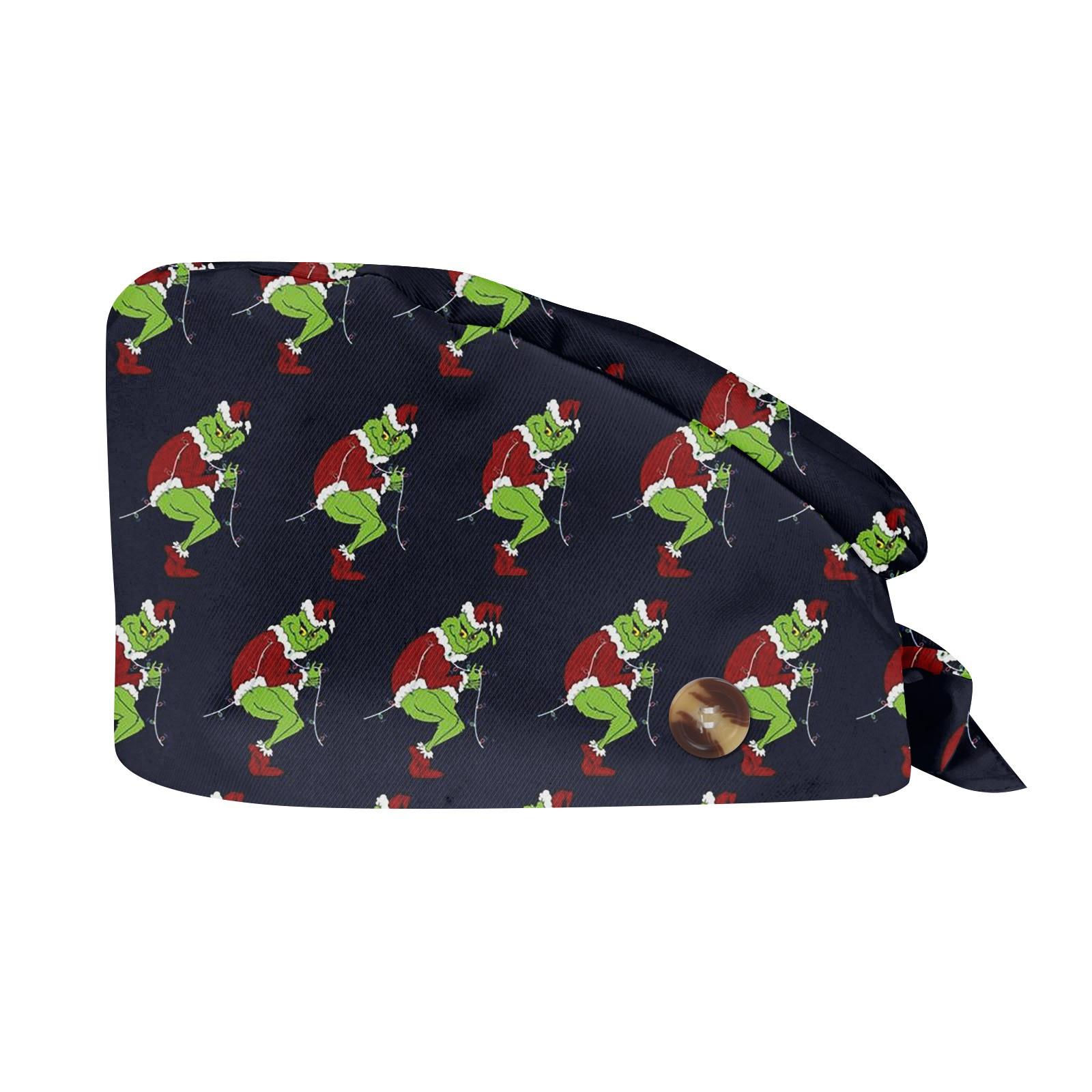 Fashion Christmas Print Work Hat Casual Wash Hat Bag Cap One Size