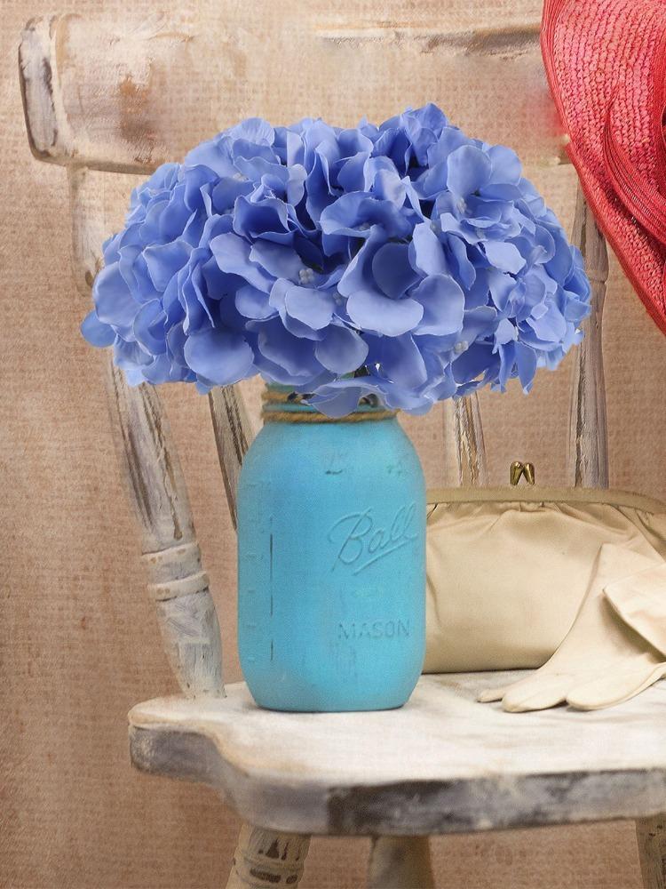 10 Pcs Artificial Hydrangea Flowers Fake Hydrangea Silk Flowers Heads with Stems Faux Hydrangea for Table Wedding Baby Shower Party Home Decorations
