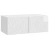 Wall Mounted TV Cabinet 59.5 X 31 Cm High Gloss White