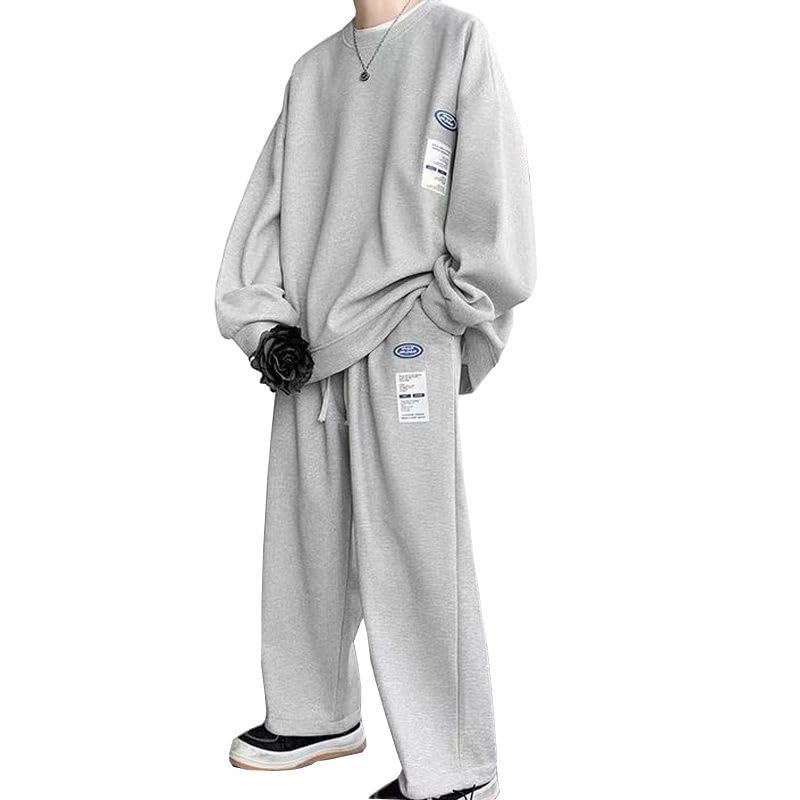 

FJLTDCP Верх и низ длинный большого размера 2XL мужской комплект из 2 предметов, толстовка, трикотаж, брюки, спортивные штаны, повседневный, спортивная одежда, комплект, рукав, размер, футболка,