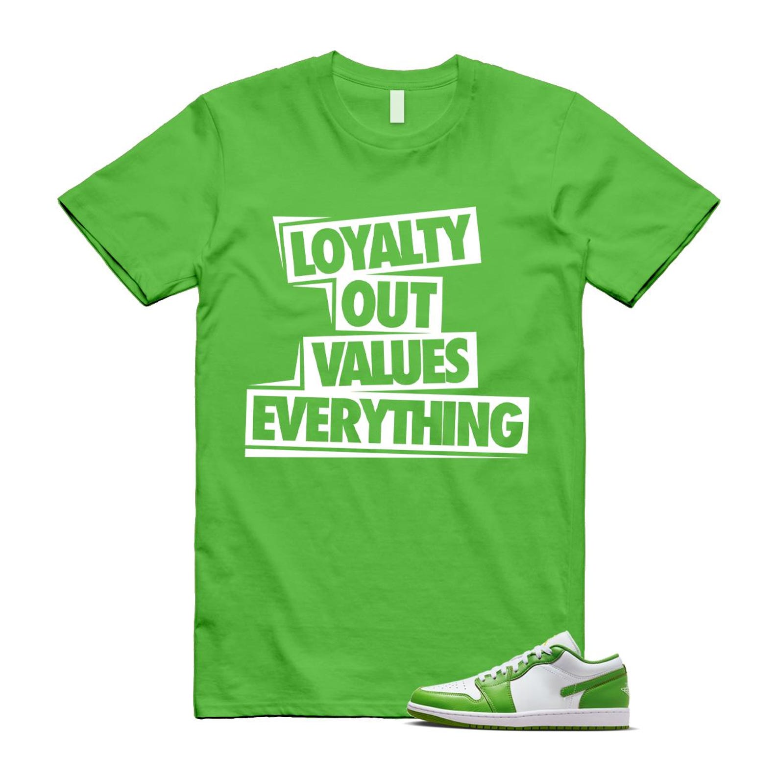 1 Chlorophyll Green White Lightning Low SE T Shirt Match LOVE 3XL