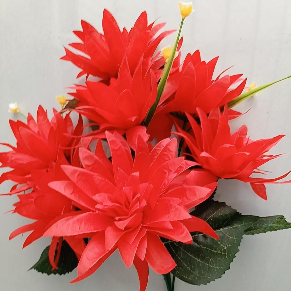 

Chrysanthemum Qingming Festival Silk Bouquet: 7 Simulated Silk Flowers for Ancestor Worship and Cemetery Placement