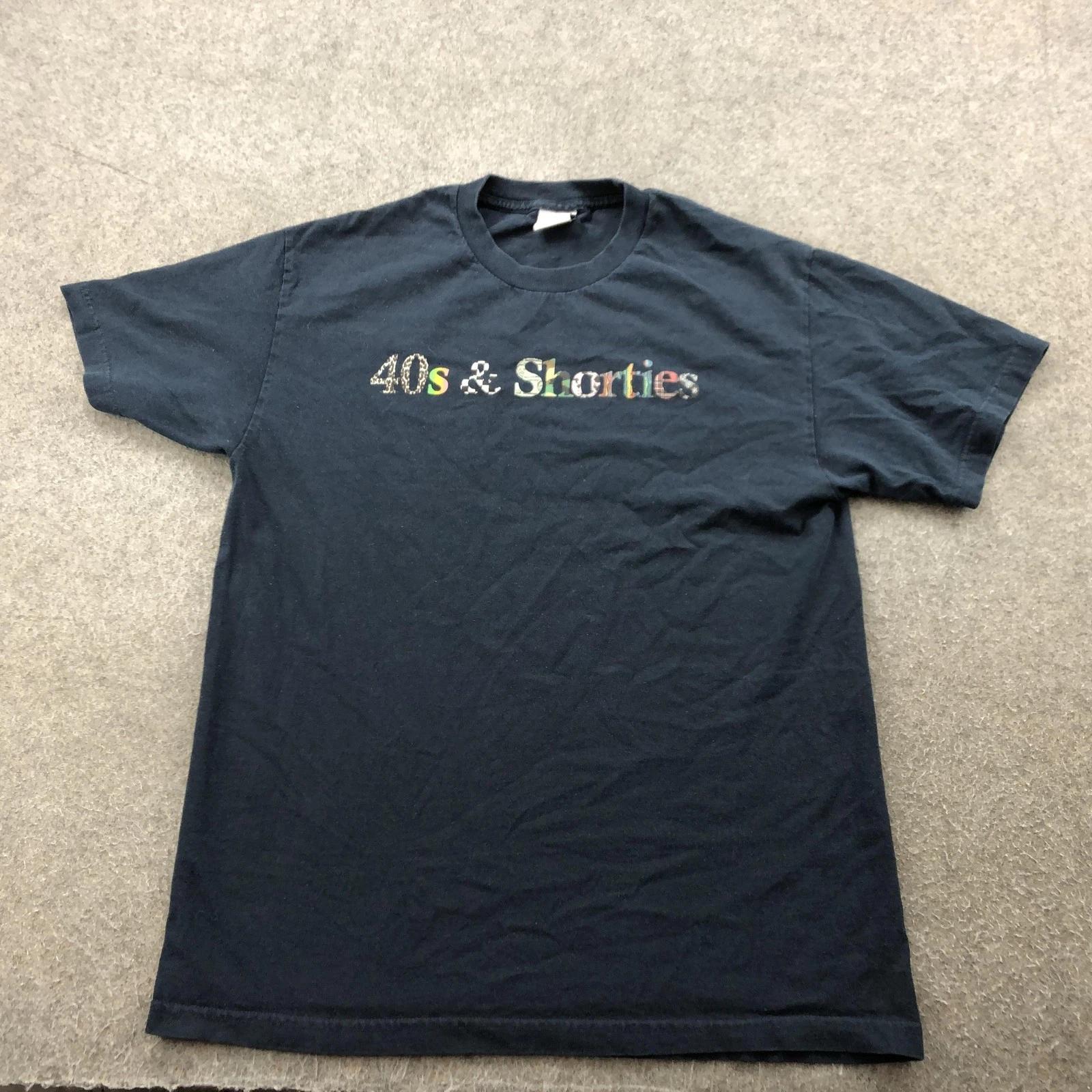 40s & Shorties Shirt Mens Large Black Graphic Logo Streetwear Tee Skate Hip Hop L