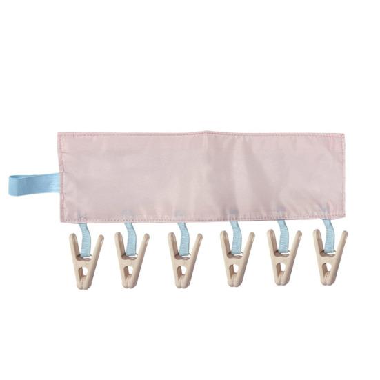 Travel Hanger with 6 Clips Strong Load-bearing Fastener Tape Design