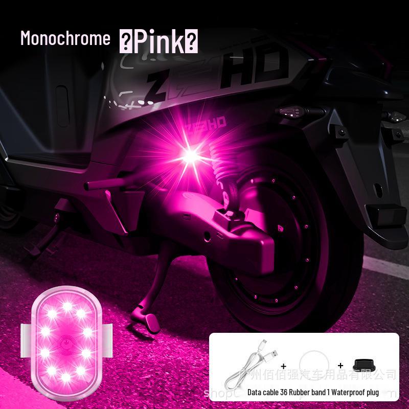 Electric Motorcycle with Touch Charging & Flashing Airplane Lights, Seven-Color Drone-Style Anti-Collision Warning